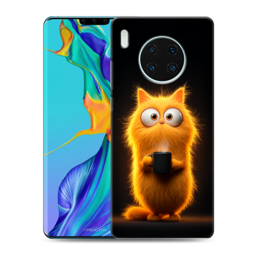 Силиконовый чехол на Huawei Mate 30 Pro с принтом Смешной кот