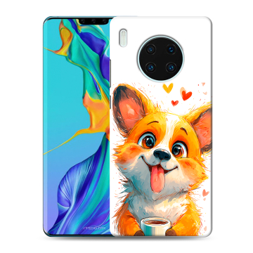 Силиконовый чехол на Huawei Mate 30 Pro с принтом корги