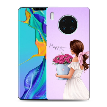 Силиконовый чехол на Huawei Mate 30 Pro с принтом женский