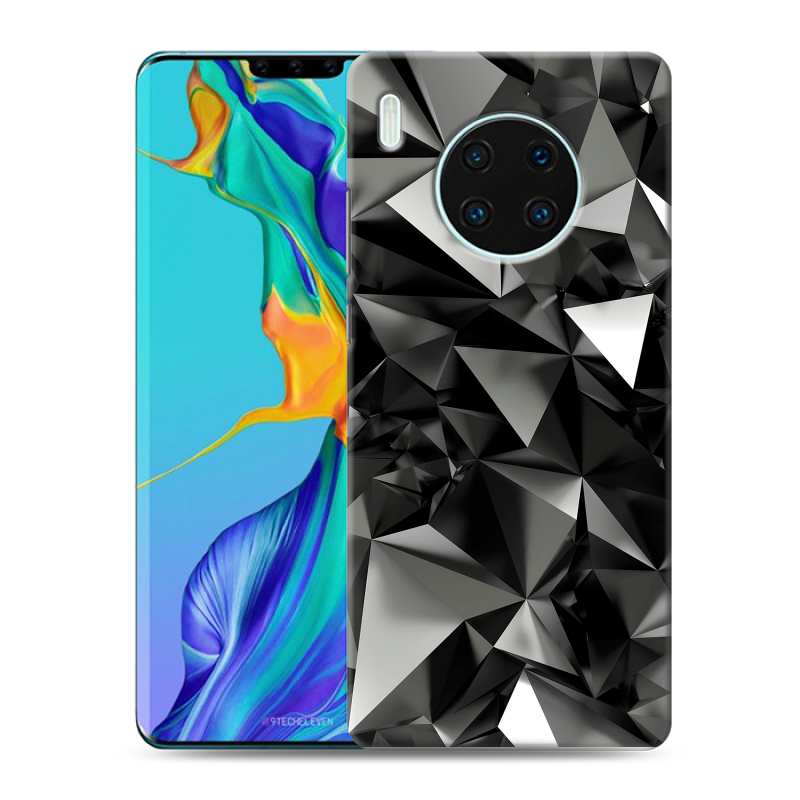 Силиконовый чехол на Huawei Mate 30 Pro с принтом Черные кристаллы Силиконовый чехол на Huawei Mate 30 Pro с принтом Черные кристаллы