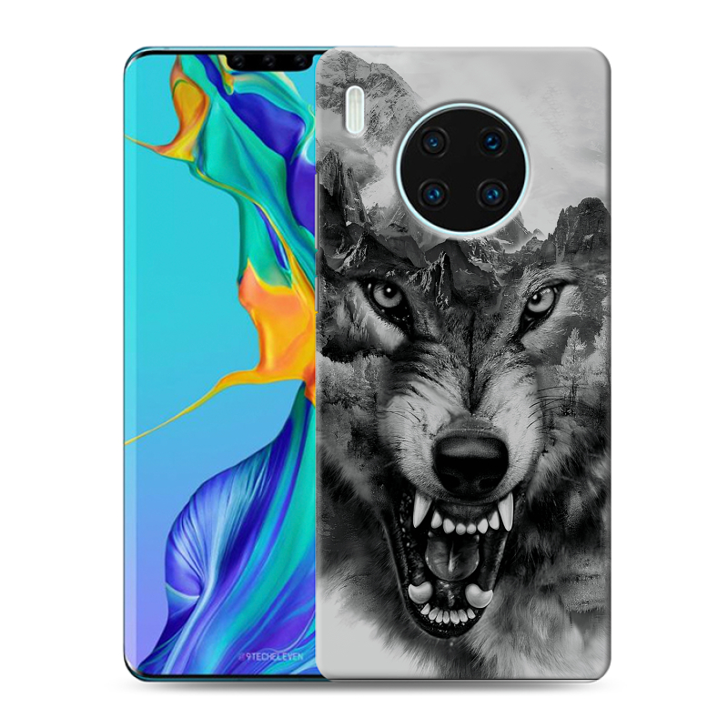 Силиконовый чехол на Huawei Mate 30 Pro с принтом Волк Силиконовый чехол на Huawei Mate 30 Pro с принтом Волк