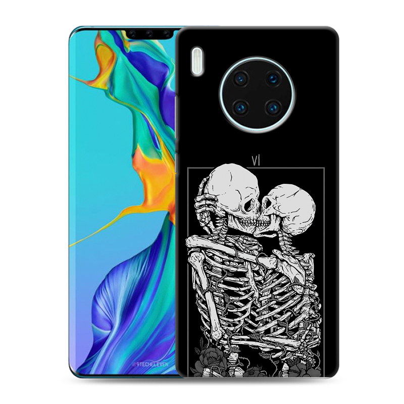 Пластиковый чехол на Huawei Mate 30 Pro с принтом Поцелуй скелетов Пластиковый чехол на Huawei Mate 30 Pro с принтом Поцелуй скелетов