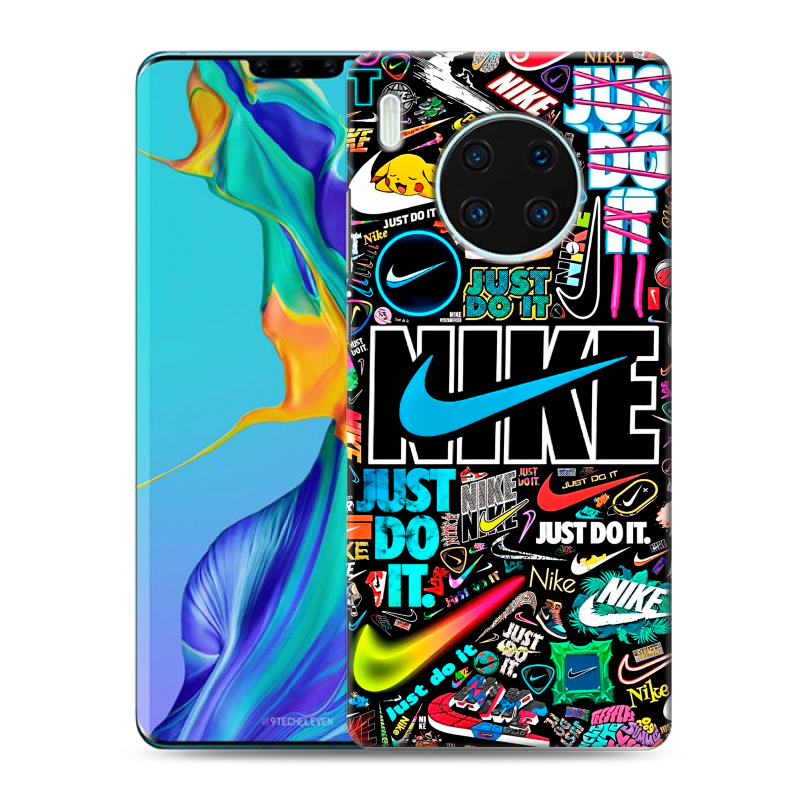 Силиконовый противоударный чехол на Huawei Mate 30 Pro с принтом найк nike черный Силиконовый противоударный чехол на Huawei Mate 30 Pro с принтом найк nike черный