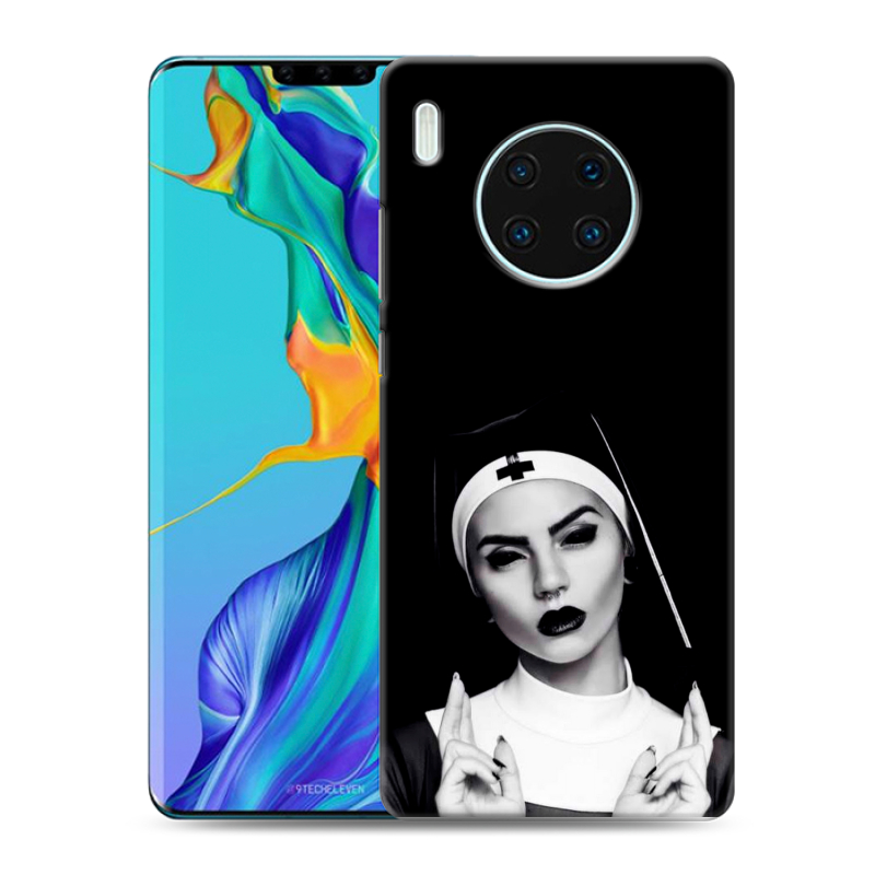 Силиконовый чехол на Huawei Mate 30 Pro с принтом монашка Силиконовый чехол на Huawei Mate 30 Pro с принтом монашка