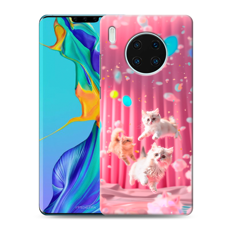 Пластиковый чехол на Huawei Mate 30 Pro с принтом милые котики Пластиковый чехол на Huawei Mate 30 Pro с принтом милые котики