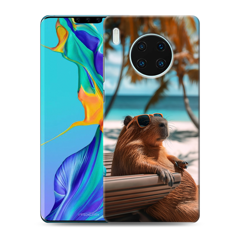 Силиконовый чехол на Huawei Mate 30 Pro с принтом Капибара Силиконовый чехол на Huawei Mate 30 Pro с принтом Капибара