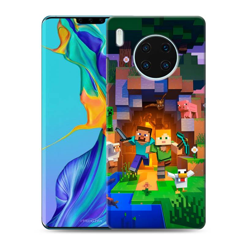 Силиконовый противоударный чехол на Huawei Mate 30 Pro с принтом Майнкрафт Minecraft Силиконовый противоударный чехол на Huawei Mate 30 Pro с принтом Майнкрафт Minecraft