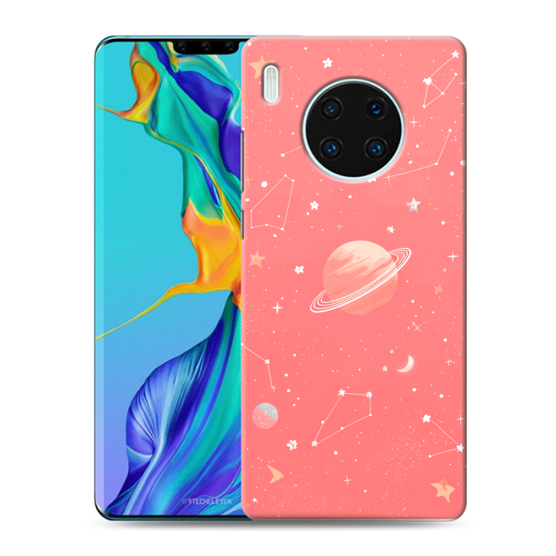 Силиконовый чехол на Huawei Mate 30 Pro с принтом Розовый космос Силиконовый чехол на Huawei Mate 30 Pro с принтом Розовый космос