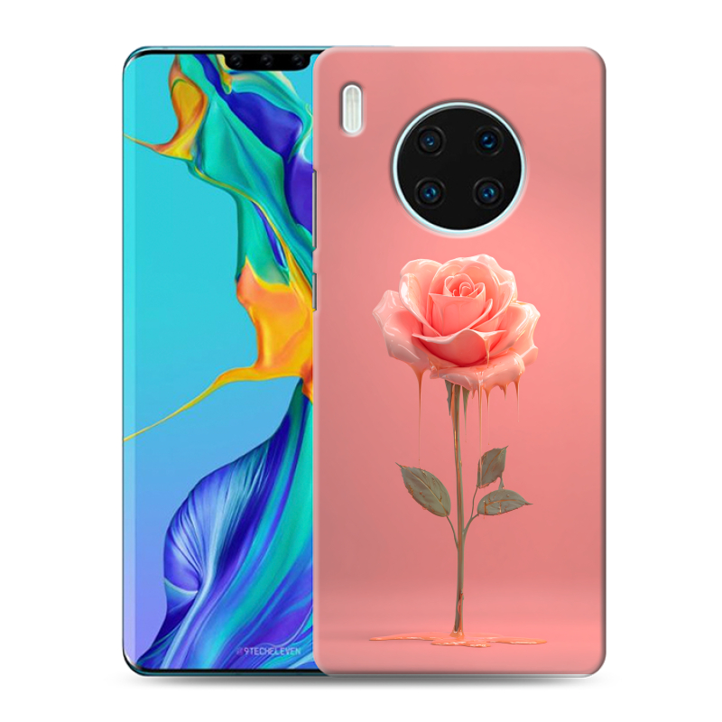 Силиконовый противоударный чехол на Huawei Mate 30 Pro с принтом Розовая роза Силиконовый противоударный чехол на Huawei Mate 30 Pro с принтом Розовая роза