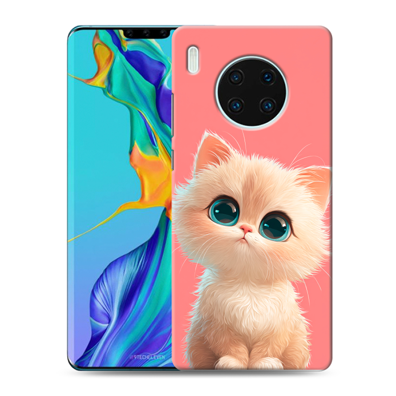 Силиконовый чехол на Huawei Mate 30 Pro с принтом Розовый котенок Силиконовый чехол на Huawei Mate 30 Pro с принтом Розовый котенок