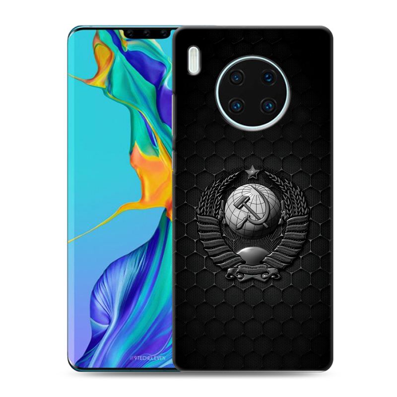 Пластиковый чехол на Huawei Mate 30 Pro с принтом Герб Флаг СССР Пластиковый чехол на Huawei Mate 30 Pro с принтом Герб Флаг СССР