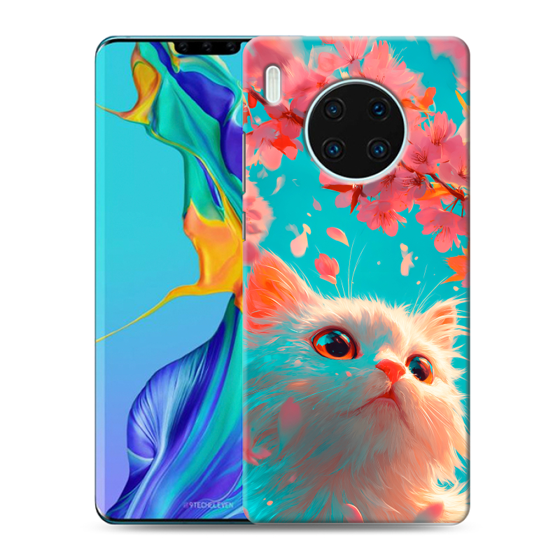 Силиконовый противоударный чехол на Huawei Mate 30 Pro с принтом Красивый кот Силиконовый противоударный чехол на Huawei Mate 30 Pro с принтом Красивый кот