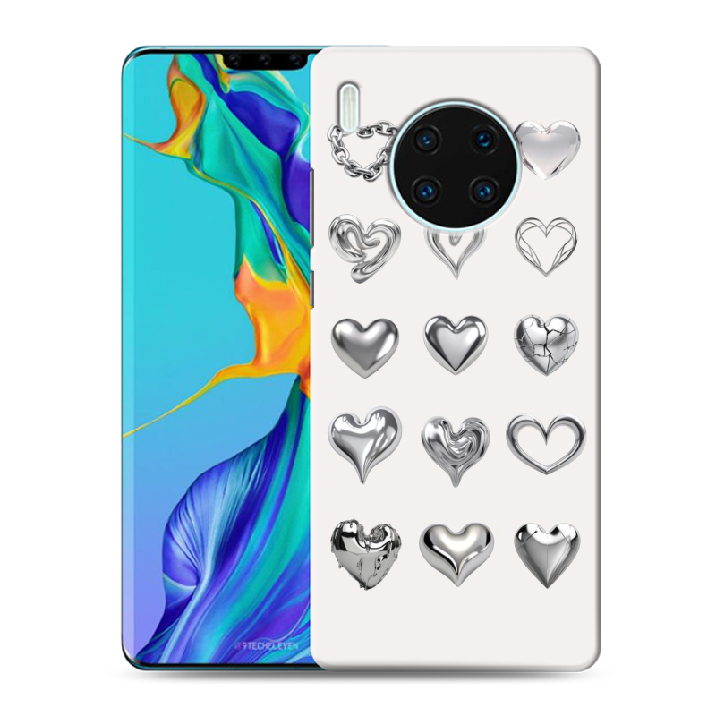 Силиконовый чехол на Huawei Mate 30 Pro с принтом Y2K сердечки Силиконовый чехол на Huawei Mate 30 Pro с принтом Y2K сердечки