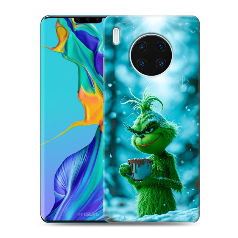 Силиконовый чехол на Huawei Mate 30 Pro с принтом Новый год гринч Силиконовый чехол на Huawei Mate 30 Pro с принтом Новый год гринч