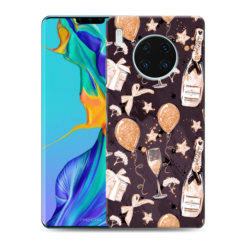 Силиконовый противоударный чехол на Huawei Mate 30 Pro с принтом Новый год Силиконовый противоударный чехол на Huawei Mate 30 Pro с принтом Новый год