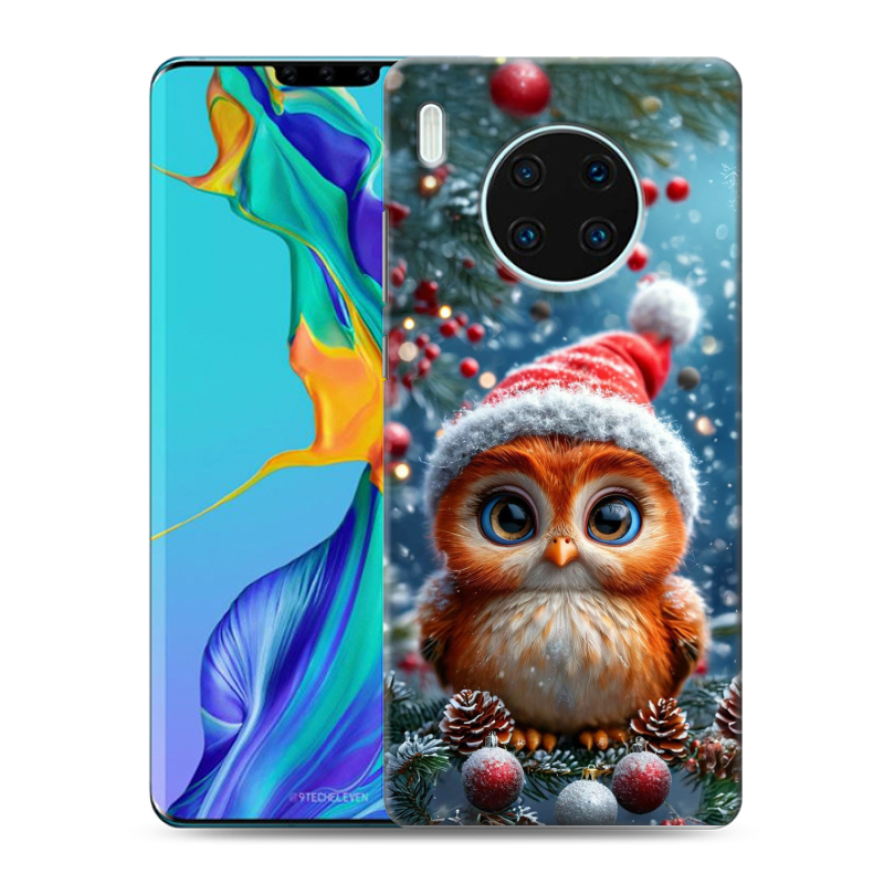 Силиконовый противоударный чехол на Huawei Mate 30 Pro с принтом Новый год Силиконовый противоударный чехол на Huawei Mate 30 Pro с принтом Новый год