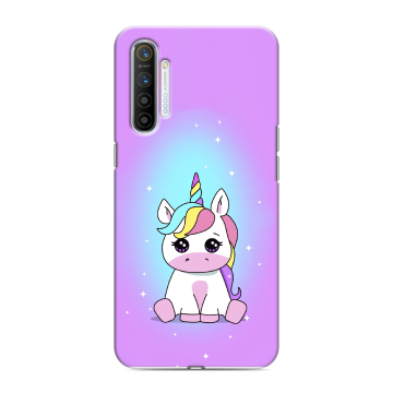 Силиконовый противоударный чехол на Realme XT с принтом Единорог