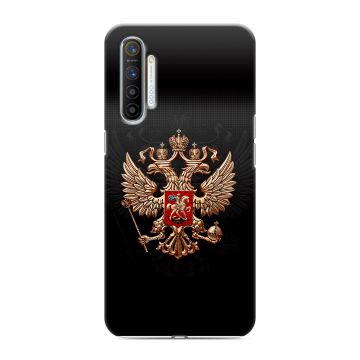 Силиконовый противоударный чехол на Realme XT с принтом Герб России