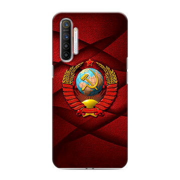 Силиконовый противоударный чехол на Realme XT с принтом Герб СССР