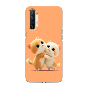 Силиконовый противоударный чехол на Realme XT с принтом Милые котики
