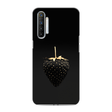 Силиконовый противоударный чехол на Realme XT с принтом Черная клубника