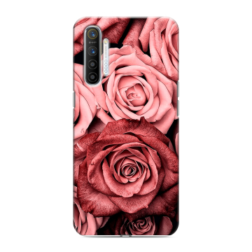 Силиконовый противоударный чехол на Realme XT с принтом Цветы розы