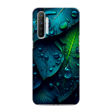 Силиконовый противоударный чехол на Realme XT с принтом Листья
