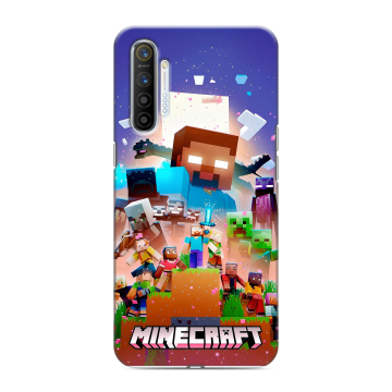 Силиконовый противоударный чехол на Realme XT с принтом Майнкрафт Minecraft Силиконовый противоударный чехол на Realme XT с принтом Майнкрафт Minecraft