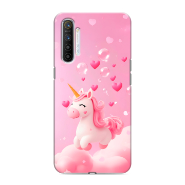 Силиконовый противоударный чехол на Realme XT с принтом Единорог Силиконовый противоударный чехол на Realme XT с принтом Единорог