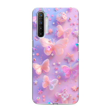Силиконовый противоударный чехол на Realme XT с принтом Бабочки