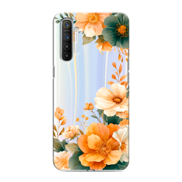 Силиконовый противоударный чехол на Realme XT с принтом Цветы принт Силиконовый противоударный чехол на Realme XT с принтом Цветы принт