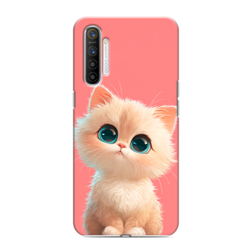 Силиконовый противоударный чехол на Realme XT с принтом Розовый котенок Силиконовый противоударный чехол на Realme XT с принтом Розовый котенок