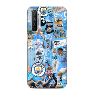 Силиконовый противоударный чехол на Realme XT с принтом Man City Манчестер Сити