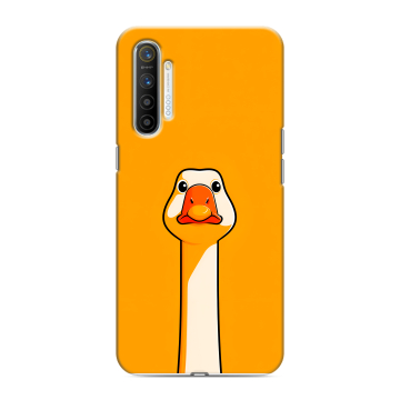 Силиконовый противоударный чехол на Realme XT с принтом Смешная утка