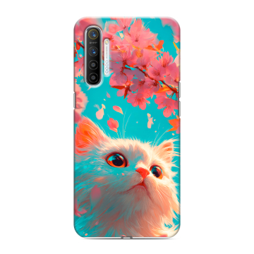 Силиконовый противоударный чехол на Realme XT с принтом Красивый кот