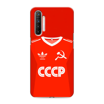 Силиконовый противоударный чехол на Realme XT с принтом Флаг Герб СССР
