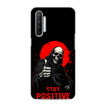 Силиконовый противоударный чехол на Realme XT с принтом смешной скелет