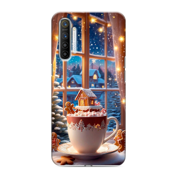 Силиконовый противоударный чехол на Realme XT с принтом Новый год