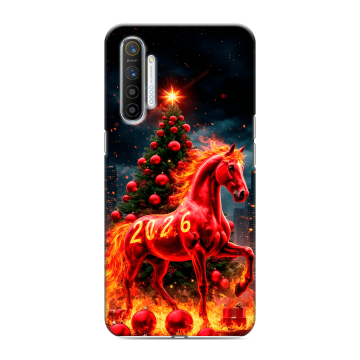 Силиконовый противоударный чехол на Realme XT с принтом Новый год