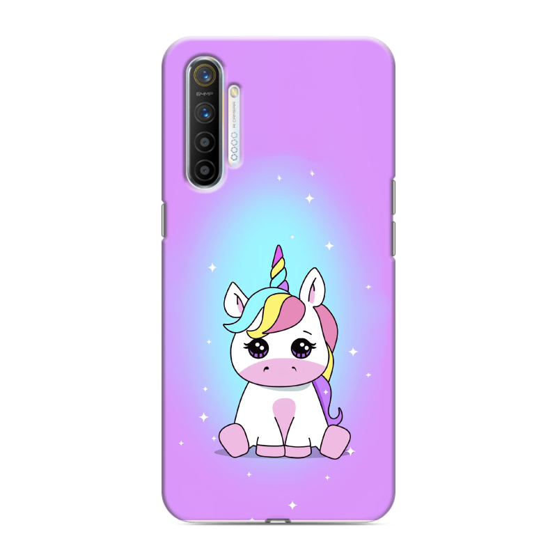Силиконовый противоударный чехол на Realme XT с принтом Единорог Силиконовый противоударный чехол на Realme XT с принтом Единорог