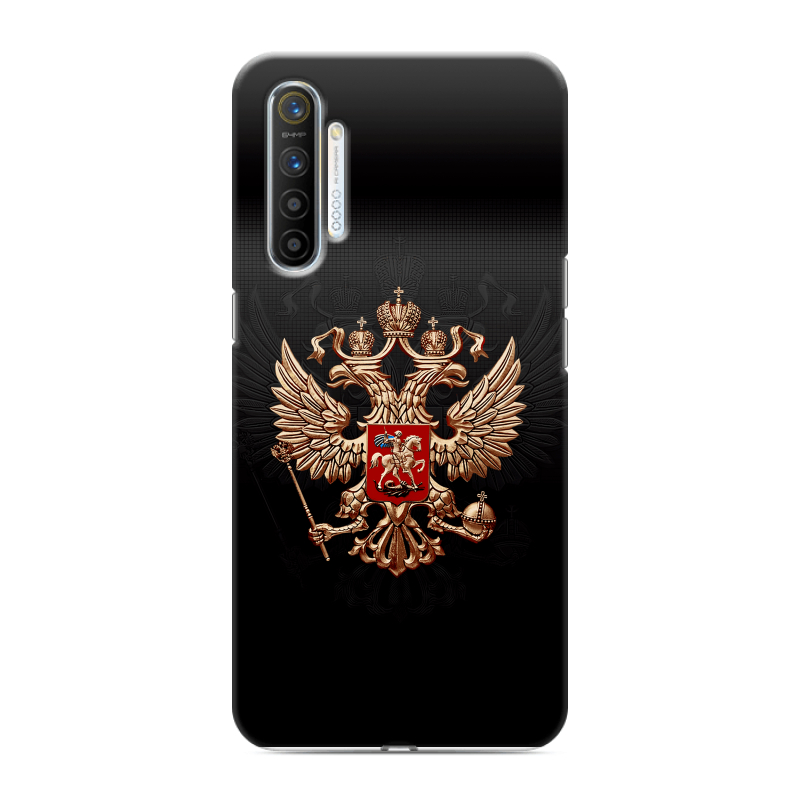 Силиконовый противоударный чехол на Realme XT с принтом Герб России Силиконовый противоударный чехол на Realme XT с принтом Герб России