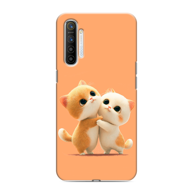 Силиконовый противоударный чехол на Realme XT с принтом Милые котики Силиконовый противоударный чехол на Realme XT с принтом Милые котики