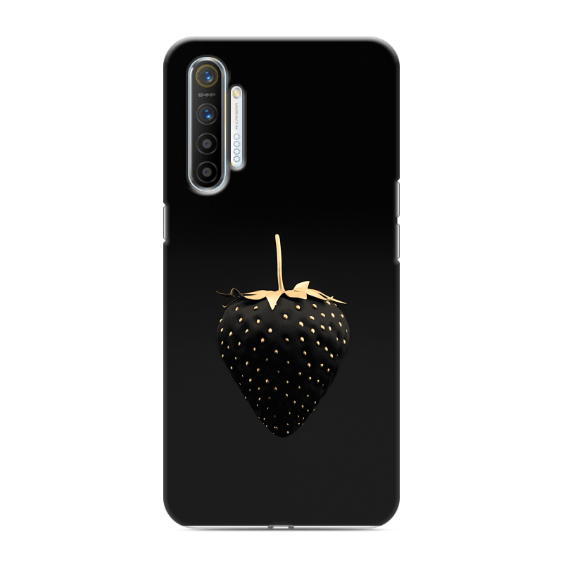 Силиконовый противоударный чехол на Realme XT с принтом Черная клубника Силиконовый противоударный чехол на Realme XT с принтом Черная клубника