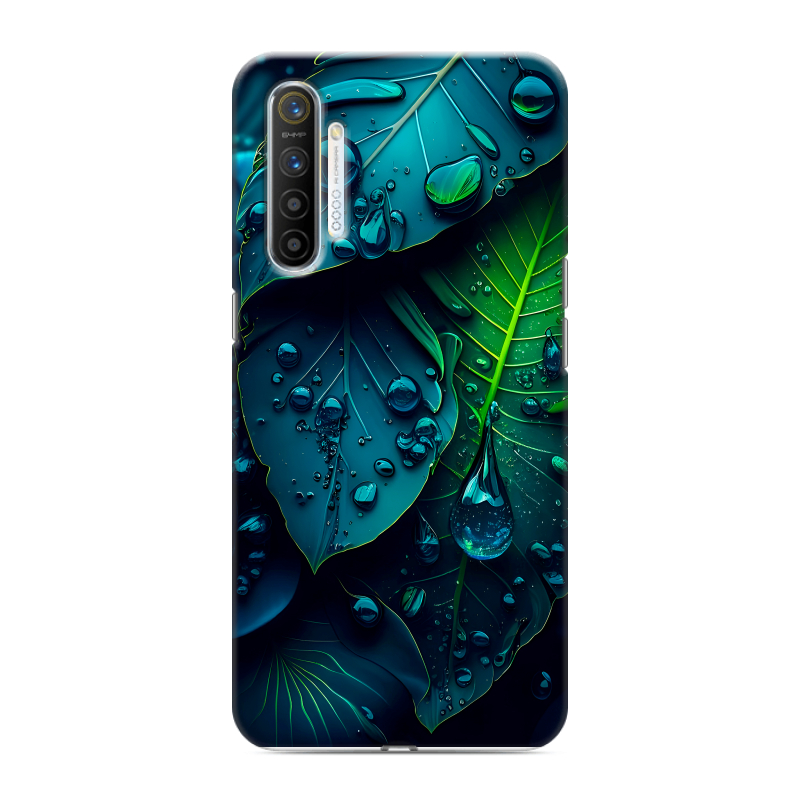 Силиконовый противоударный чехол на Realme XT с принтом Листья Силиконовый противоударный чехол на Realme XT с принтом Листья