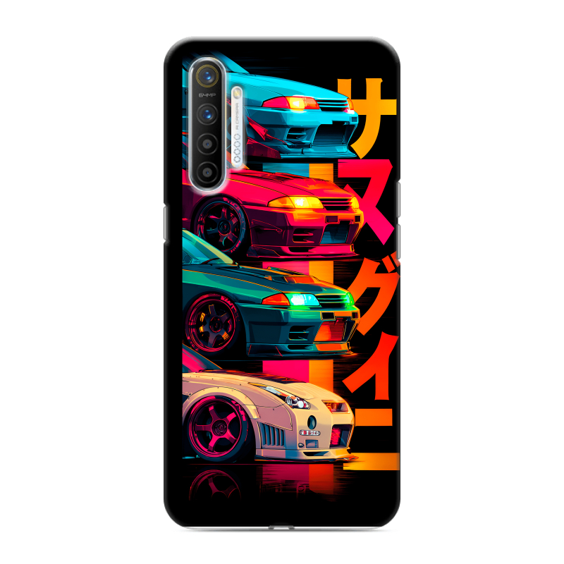 Силиконовый противоударный чехол на Realme XT с принтом Гоночные машины Силиконовый противоударный чехол на Realme XT с принтом Гоночные машины