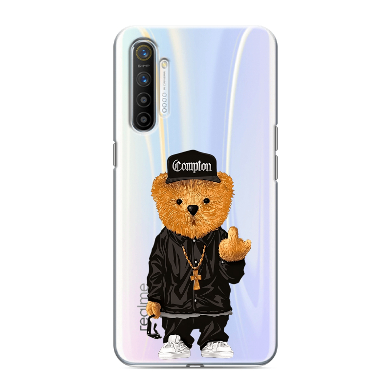 Силиконовый противоударный чехол на Realme XT с принтом Мишка Силиконовый противоударный чехол на Realme XT с принтом Мишка