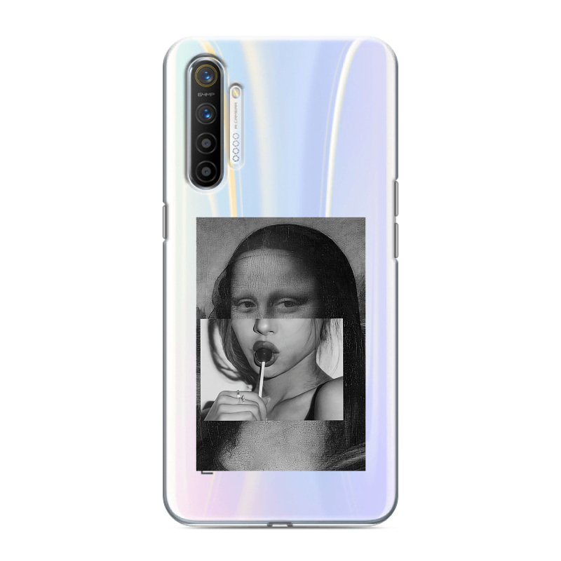 Силиконовый противоударный чехол на Realme XT с принтом Мона Лиза Силиконовый противоударный чехол на Realme XT с принтом Мона Лиза