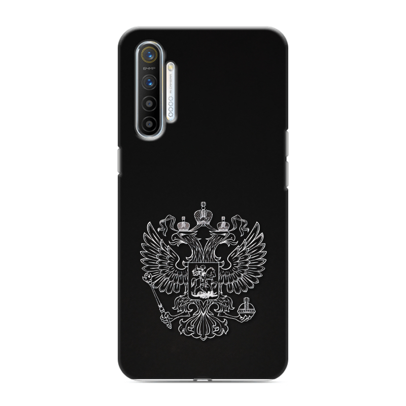 Силиконовый противоударный чехол на Realme XT с принтом Герб России Силиконовый противоударный чехол на Realme XT с принтом Герб России