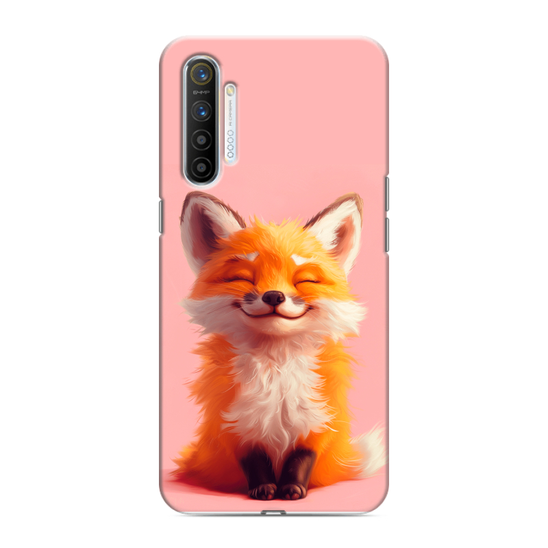 Силиконовый противоударный чехол на Realme XT с принтом милая лиса Силиконовый противоударный чехол на Realme XT с принтом милая лиса