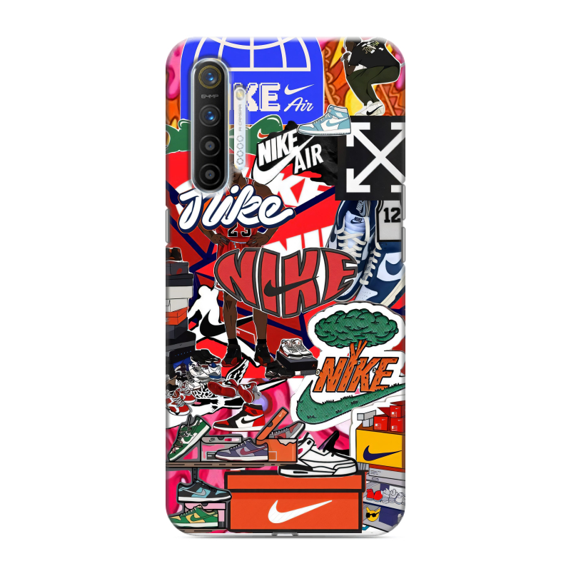 Силиконовый противоударный чехол на Realme XT с принтом Найк Nike яркий Силиконовый противоударный чехол на Realme XT с принтом Найк Nike яркий